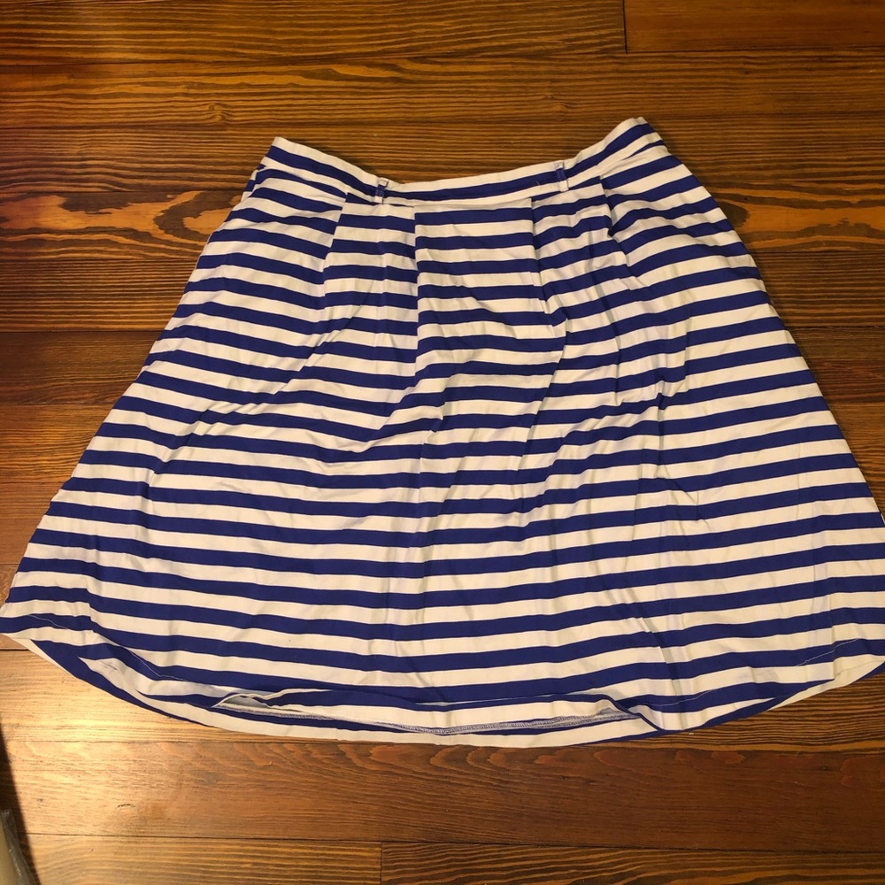 ModCloth 2X blue and white striped skirt